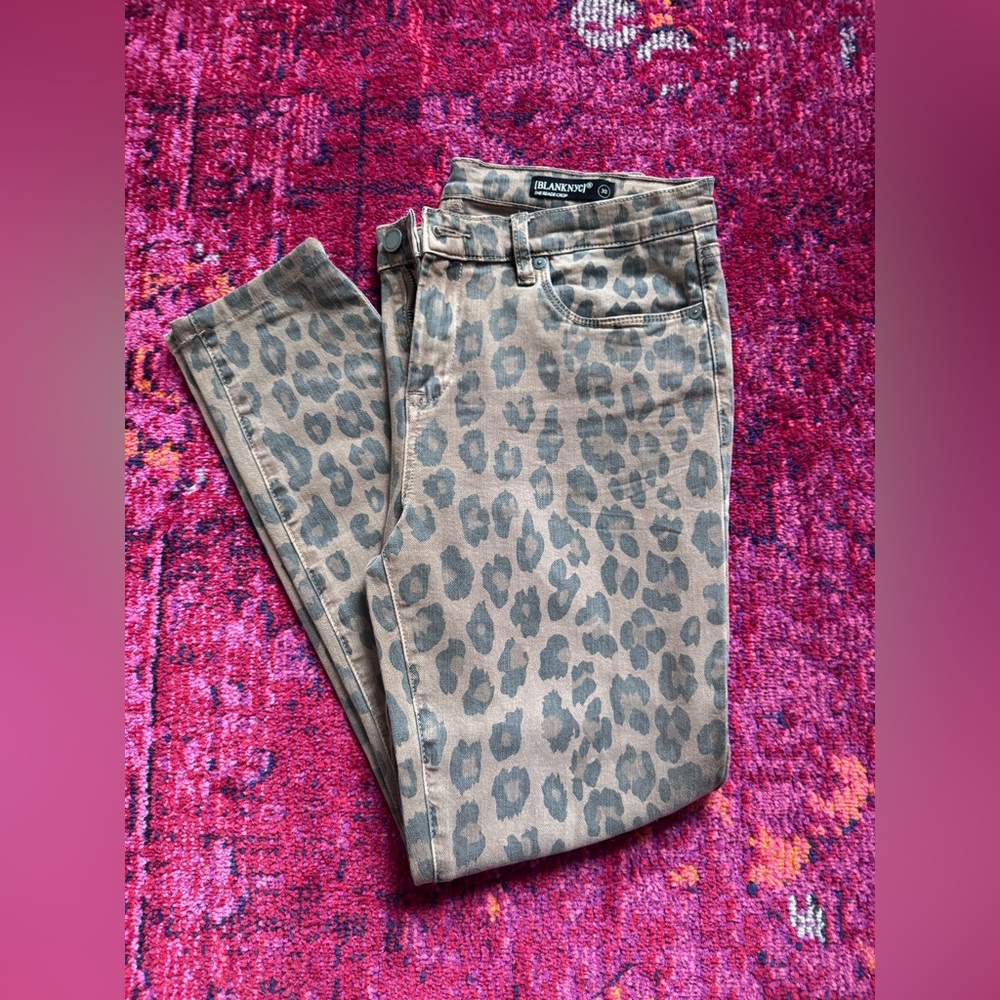 Blank NYC Women's Leopard Print Skinny Jeans - Tan and Gray